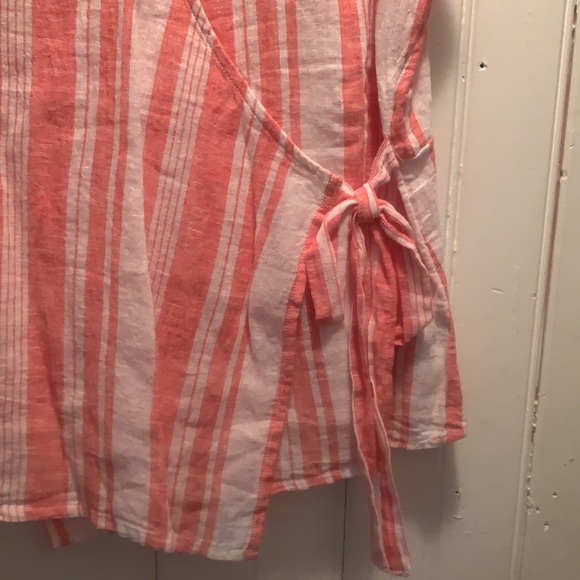 Pink Striped Short Sleeve Blouse - Picture 2 of 2